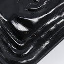 CHANEL Chain Shoulder Bag Patent Black Gold Tone CC Auth bs37062-21