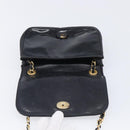 CHANEL Chain Shoulder Bag Patent Black Gold Tone CC Auth bs37062-22