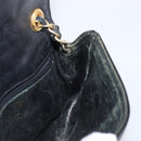 CHANEL Chain Shoulder Bag Patent Black Gold Tone CC Auth bs37062-24