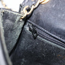 CHANEL Chain Shoulder Bag Patent Black Gold Tone CC Auth bs37062-26