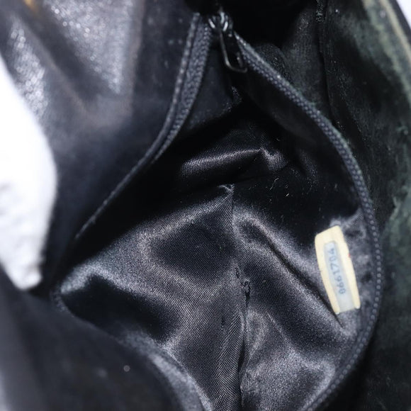 CHANEL Chain Shoulder Bag Patent Black Gold Tone CC Auth bs37062