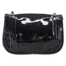CHANEL Chain Shoulder Bag Patent Black Gold Tone CC Auth bs37062-2