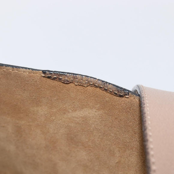 LOEWE Shoulder Bag Leather Beige Gold Tone Auth bs37066