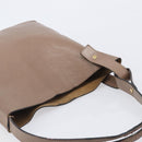 LOEWE Shoulder Bag Leather Beige Gold Tone Auth bs37066-6