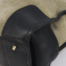 LOEWE Amazona 32 Hand Bag Suede Khaki Gold Tone Auth bs37068-8