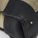 LOEWE Amazona 32 Hand Bag Suede Khaki Gold Tone Auth bs37068-15