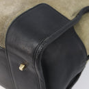 LOEWE Amazona 32 Hand Bag Suede Khaki Gold Tone Auth bs37068-16