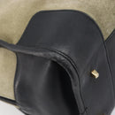 LOEWE Amazona 32 Hand Bag Suede Khaki Gold Tone Auth bs37068-17