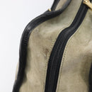 LOEWE Amazona 32 Hand Bag Suede Khaki Gold Tone Auth bs37068-9
