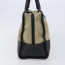 LOEWE Amazona 32 Hand Bag Suede Khaki Gold Tone Auth bs37068-4