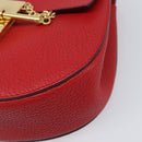 Chloe Drew Chain Shoulder Bag Leather Red Gold Tone Auth bs37070A-10