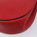 Chloe Drew Chain Shoulder Bag Leather Red Gold Tone Auth bs37070A-15