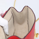 Chloe Drew Chain Shoulder Bag Leather Red Gold Tone Auth bs37070A-21