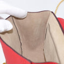 Chloe Drew Chain Shoulder Bag Leather Red Gold Tone Auth bs37070A-22