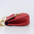 Chloe Drew Chain Shoulder Bag Leather Red Gold Tone Auth bs37070A-4