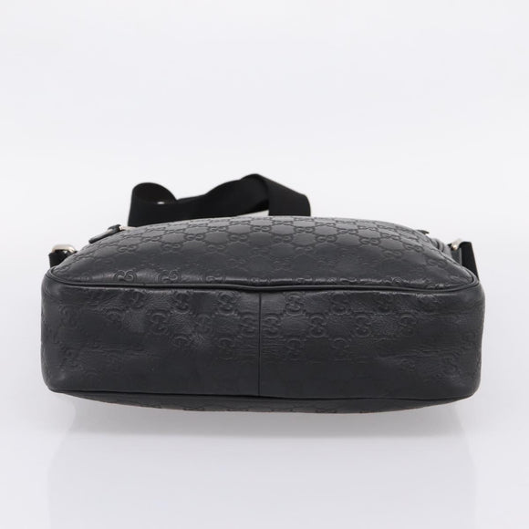 GUCCI GuccissimaGG Shoulder Bag Leather Black Silver 322080 Auth bs37071