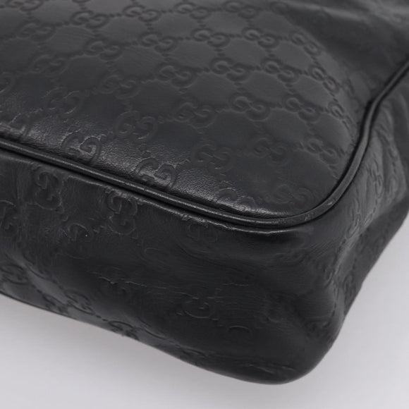 GUCCI GuccissimaGG Shoulder Bag Leather Black Silver 322080 Auth bs37071