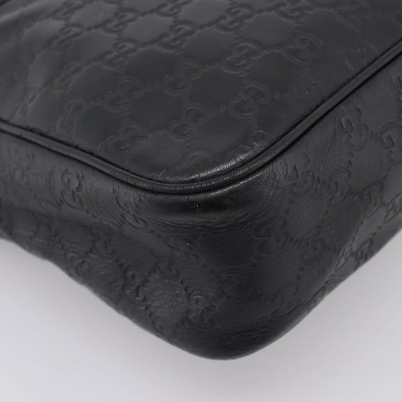 GUCCI GuccissimaGG Shoulder Bag Leather Black Silver 322080 Auth bs37071