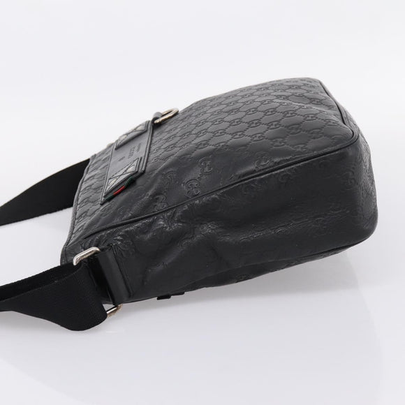 GUCCI GuccissimaGG Shoulder Bag Leather Black Silver 322080 Auth bs37071