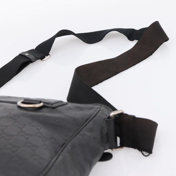 GUCCI GuccissimaGG Shoulder Bag Leather Black Silver 322080 Auth bs37071