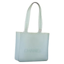 CHANEL Tote Bag Rubber Green Silver CC Auth bs37074-1