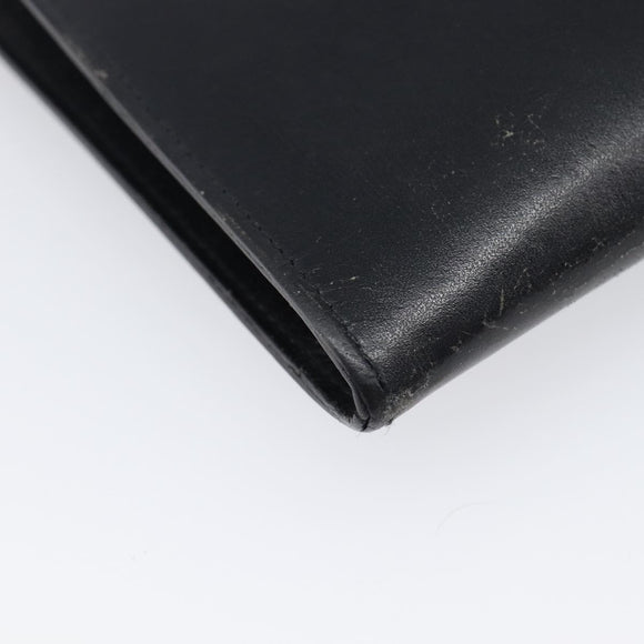 HERMES Omenitu Shoulder Bag Leather Black Auth bs37075