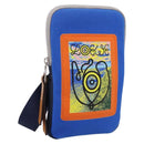 LOEWE Shoulder Pouch Canvas Blue Silver Auth bs37076V-1