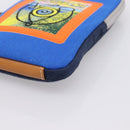 LOEWE Shoulder Pouch Canvas Blue Silver Auth bs37076V-9