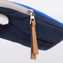 LOEWE Shoulder Pouch Canvas Blue Silver Auth bs37076V-10