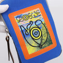 LOEWE Shoulder Pouch Canvas Blue Silver Auth bs37076V-17