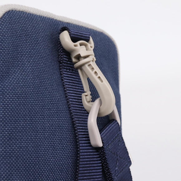 LOEWE Shoulder Pouch Canvas Blue Silver Auth bs37076V