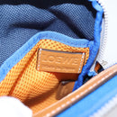 LOEWE Shoulder Pouch Canvas Blue Silver Auth bs37076V-19