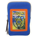 LOEWE Shoulder Pouch Canvas Blue Silver Auth bs37076V-13
