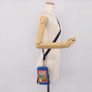 LOEWE Shoulder Pouch Canvas Blue Silver Auth bs37076V-24