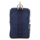 LOEWE Shoulder Pouch Canvas Blue Silver Auth bs37076V-2