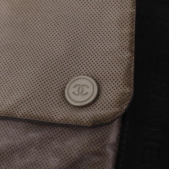CHANEL Sports Line Tote Bag Canvas 2way Gray Silver CC Auth bs37077