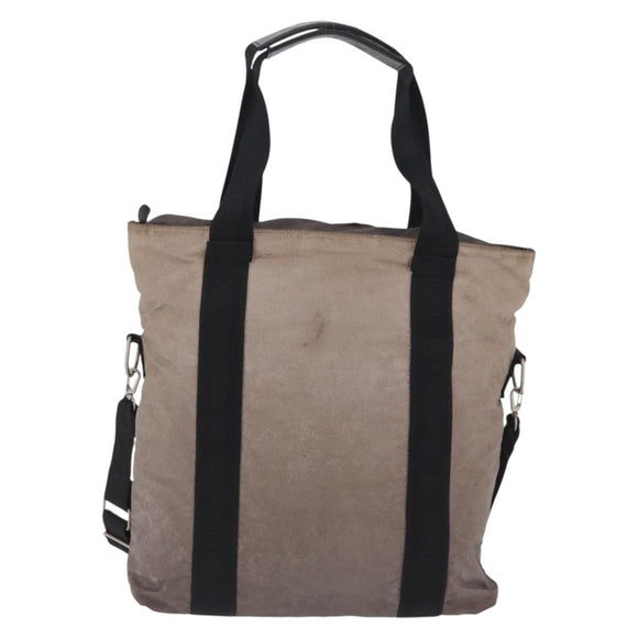 CHANEL Sports Line Tote Bag Canvas 2way Gray Silver CC Auth bs37077