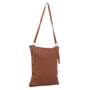 HERMES Shoulder Bag Leather Brown Silver Auth bs37078-1
