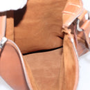 HERMES Shoulder Bag Leather Brown Silver Auth bs37078-18