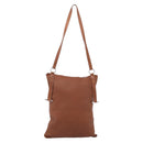 HERMES Shoulder Bag Leather Brown Silver Auth bs37078-2