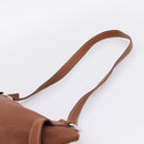 HERMES Shoulder Bag Leather Brown Silver Auth bs37078-8