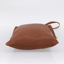 HERMES Shoulder Bag Leather Brown Silver Auth bs37078-9