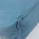 VALENTINO Tote Bag Leather Light Blue Gold Tone Auth bs37079-8
