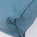 VALENTINO Tote Bag Leather Light Blue Gold Tone Auth bs37079-16