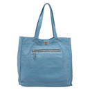VALENTINO Tote Bag Leather Light Blue Gold Tone Auth bs37079-13