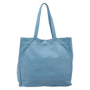 VALENTINO Tote Bag Leather Light Blue Gold Tone Auth bs37079-2