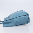 VALENTINO Tote Bag Leather Light Blue Gold Tone Auth bs37079-4