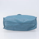 VALENTINO Tote Bag Leather Light Blue Gold Tone Auth bs37079-5