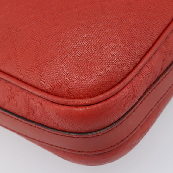 GUCCI Diamante Business Bag PVC Leather Red Gold Tone 344357 Auth bs37080
