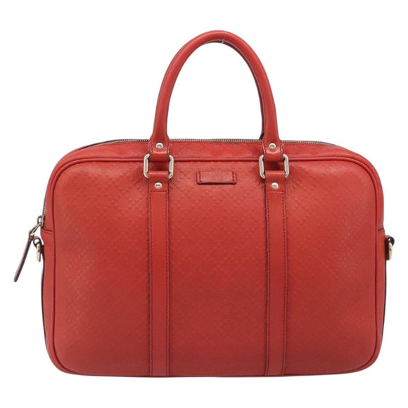 GUCCI Diamante Business Bag PVC Leather Red Gold Tone 344357 Auth bs37080